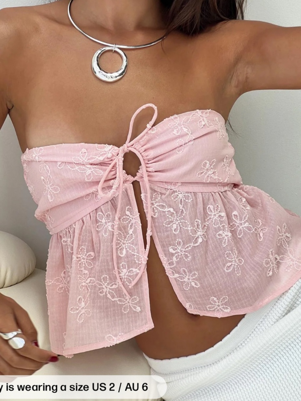 Princess Polly Rosenberg Strapless Top Pink